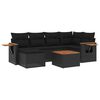 vidaXL 7-tlg. Garten-Sofagarnitur mit Kissen Schwarz Poly Rattan