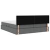 vidaXL Bett mit LED-Lichtleisten Dunkelgrau 200 x 200 cm Stoff