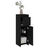 vidaXL Badezimmerschrank Schwarz 30x30x95 cm Holzwerkstoff