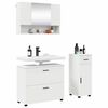 vidaXL Badezimmerm&ouml;bel-Set mit Regal 3 pcs Wei&szlig; Sperrholz und Metall