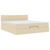 vidaXL Ottoman-Bett mit Matratze Creme 160x200 cm Stoff