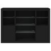 vidaXL Sideboards mit LED-Leuchten 3 Stk. Schwarz Holzwerkstoff