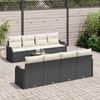 vidaXL Gartensofa-set mit Kissen 9 pcs Schwarz Poly-Rattan