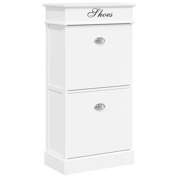 vidaXL Schuhschrank Wei&szlig; 50 x 28 x 98 cm Paulownia Holz