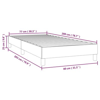 vidaXL Bettgestell Dunkelgrau 80x200 cm Stoff