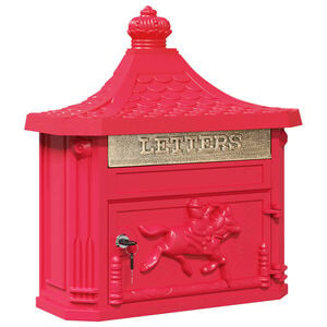 vidaXL Wandmontierter Briefkasten Rot 40,5 x 16 x 45 cm Gussaluminium