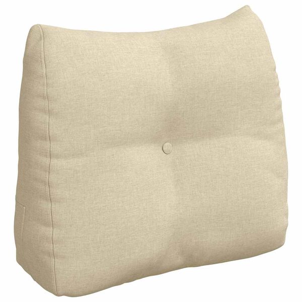 vidaXL R&uuml;cken Kissen Creme 60 x 24 x 50 cm Stoff
