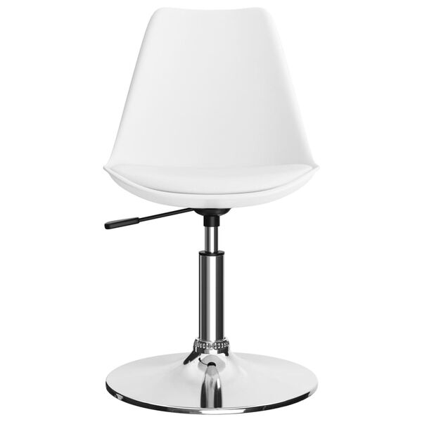 vidaXL Drehbare Esszimmerst&uuml;hle 2 Stk. Wei&szlig; Kunstleder