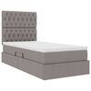 vidaXL Bett mit Stauraum und LED mit LED Taupe 90 x 190 cm Polyester