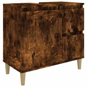 vidaXL Badschrank Räuchereiche 65x33x60 cm Holzwerkstoff