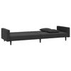 vidaXL Schlafsofa 2-Sitzer mit 2 Kissen Schwarz Samt