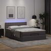 vidaXL Ottoman-Bett mit Matratzen & LEDs Grau 140x190 cm Kunstleder