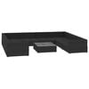 vidaXL 9-tlg. Garten-Lounge-Set mit Auflagen Poly Rattan Schwarz