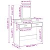 vidaXL Schminktisch Beton Grau 100 x 41 x 140 cm Holzwerkstoff