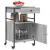 vidaXL K&uuml;chenwagen Grau Sonoma 56x43x89,5 cm Holzwerkstoff