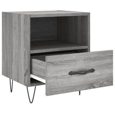 vidaXL Nachttische 2 Stk. Grau Sonoma 40x35x47,5 cm Holzwerkstoff