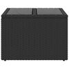vidaXL Gartentisch mit Glasplatte Schwarz 55 x 55 x 37 cm Poly Rattan