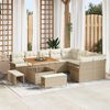 vidaXL Gartensofa-set mit Kissen 12 pcs Beige Poly-Rattan