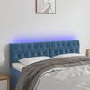 vidaXL LED Kopfteil Dunkelblau 160x7x78/88 cm Samt