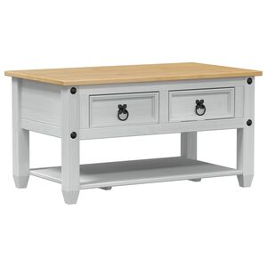 vidaXL Couchtisch Wei&szlig; 85 x 50 x 45 cm Massives Kiefernholz