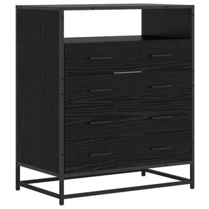 vidaXL Schubladenschrank 4-Schublade Schwarz Eichen-Optik