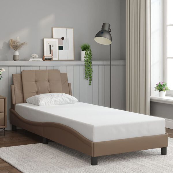 vidaXL Bettgestell mit LED ohne Matratze "Zadar" Cappuccino-Braun 90x190 cm