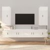 vidaXL 6-tlg. TV-Schrank-Set Hochglanz-Wei&szlig; Holzwerkstoff