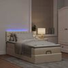 vidaXL Ottomane Bett mit Matratze & LEDs Creme 90x200 cm Stoff