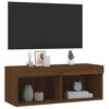 vidaXL TV-Schrank mit LED-Leuchten Braun Eichen-Optik 80x30x30 cm