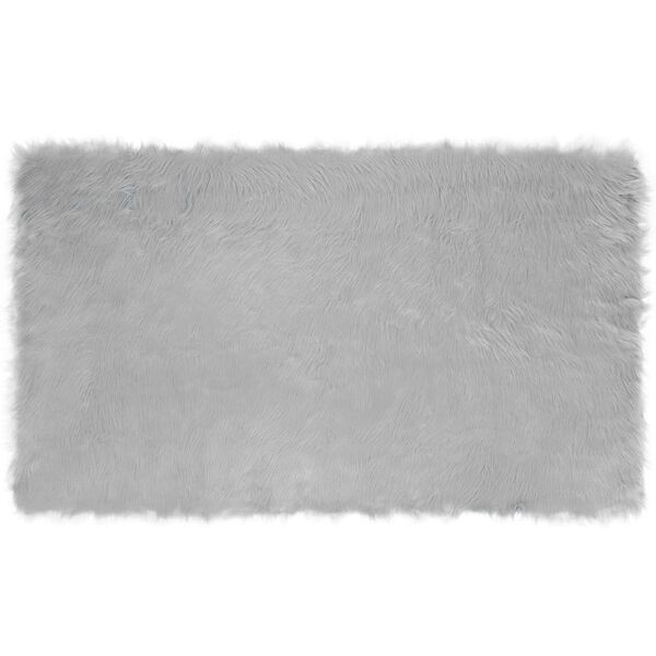 vidaXL Kunstschaffell Teppich Tafalla Grau 100 x 200 cm Polyester