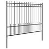 vidaXL Spike-Ringzaun Schwarz 200 x 200 cm Pulverbeschichteter Stahl