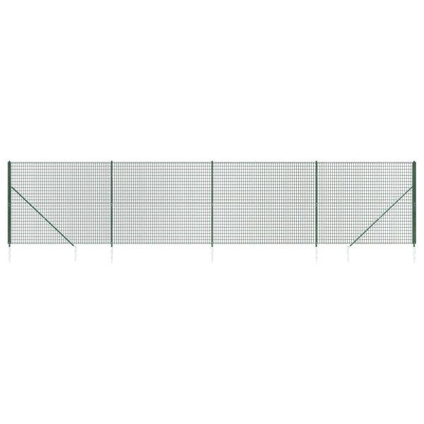 vidaXL Maschendrahtzaun mit Bodenh&uuml;lsen Gr&uuml;n 2,2x10 m