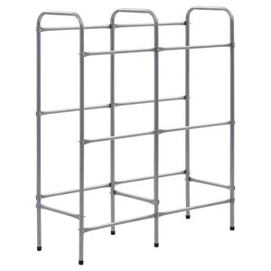 vidaXL Kistenregal f&uuml;r 6 Kisten Silbern 96x33x116 cm Stahl