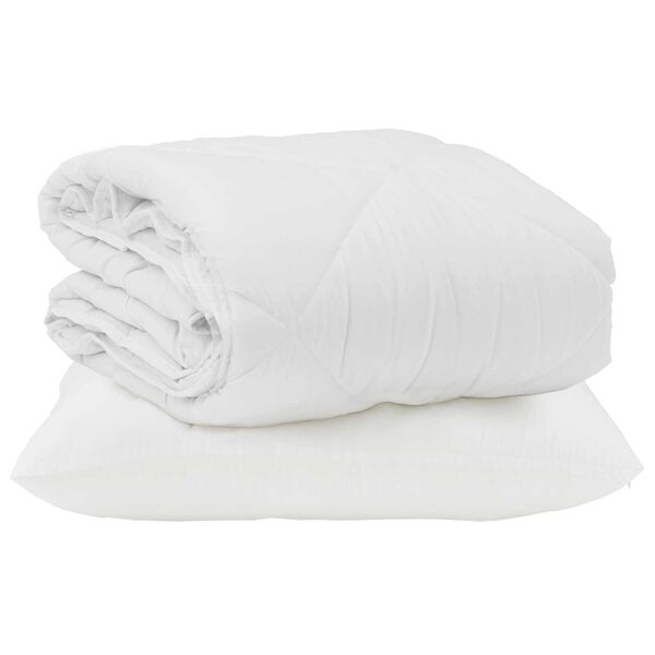 vidaXL Sommerdecke mit Kissen 2 pcs Wei&szlig; Mikrofaser