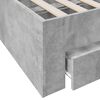 vidaXL Bettgestell mit Schubladen Betongrau 150x200 cm Holzwerkstoff