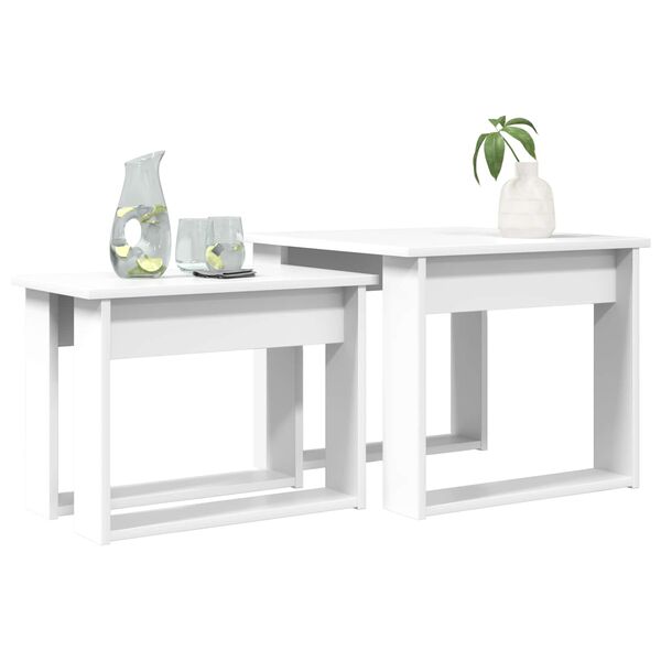 vidaXL Kaffeetisch Set 2 pcs Wei&szlig; Holzwerkstoff
