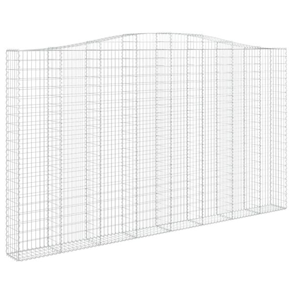 vidaXL Gabione mit Hochbogen 400x30x220/240 cm Verzinktes Eisen