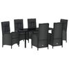 vidaXL Garten Essgruppe 7 stk. Schwarz Poly-Rattan
