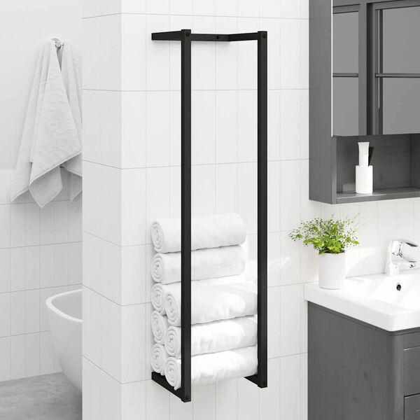 vidaXL Handtuchst&auml;nder Schwarz 25x20x95 cm Eisen