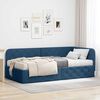 vidaXL Eckbettgestell mit Matratze Blau 100 x 200 cm Stoff