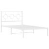 vidaXL Bettgestell mit Kopfteil Metall Wei&szlig; 100x190 cm