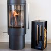 Esschert Design Holzlager Kaminbesteck Schwarz Stahl FF407