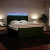 vidaXL Boxspringbett mit Matratze Dunkelgr&uuml;n 180x200 cm Samt