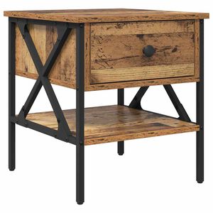 vidaXL Nachttisch Altholz 40 x 42 x 45 cm Schichtholz und Metall