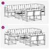 vidaXL Outdoor-Sofagarnitur mit Kissen 9 pcs Nat&uuml;rlich und Schwarz