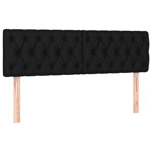vidaXL Kopfteile Schwarz 160x7x78/88 cm Stoff