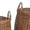 vidaXL Blumentopf K&ouml;rbchen mit Speicher 2 pcs Braun Lacak Rattan