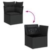 vidaXL Garten-Sofa-Set mit Speicher 11 pcs Schwarz Poly Rattan