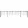 vidaXL Gartenzaun mit Speerspitze Stahl 671 x 120 cm Schwarz