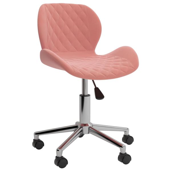 vidaXL Esszimmerst&uuml;hle 4 Stk. Drehbar Rosa Samt